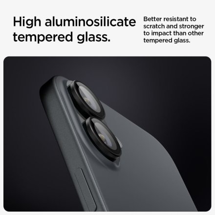 OSŁONA APARATU SPIGEN OPTIK PRO GLAS.TR ”EZ FIT” CAMERA PROTECTOR 2-PACK IPHONE 16 / 16 PLUS BLACK