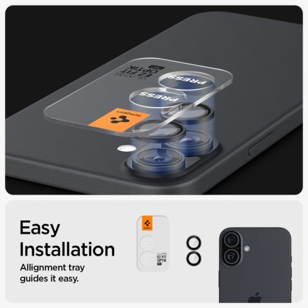 OSŁONA APARATU SPIGEN OPTIK PRO GLAS.TR ”EZ FIT” CAMERA PROTECTOR 2-PACK IPHONE 16 / 16 PLUS BLACK