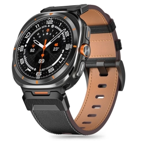 TECH-PROTECT DELTA PRO SAMSUNG GALAXY WATCH ULTRA 2024 / 2025 (47 MM) LEATHER BLACK
