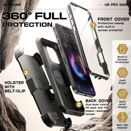 SUPCASE UB PRO MAG MAGSAFE IPHONE 16 PRO BLACK