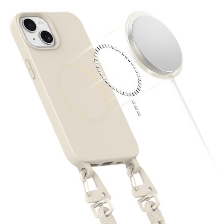 TECH-PROTECT MAGNECKLACE MAGSAFE IPHONE 15 COSMIC LATTE