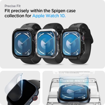 SZKŁO HYBRYDOWE SPIGEN ELITE SHIELD ”EZ FIT” 2-PACK APPLE WATCH 10 (42 MM) CLEAR