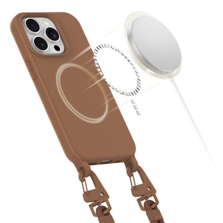 TECH-PROTECT MAGNECKLACE MAGSAFE IPHONE 15 PRO CHOCOLATE BROWN