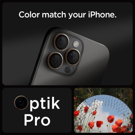 OSŁONA APARATU SPIGEN OPTIK PRO GLAS.TR ”EZ FIT” CAMERA PROTECTOR 2-PACK IPHONE 16 PRO / PRO MAX DESERT TITANIUM