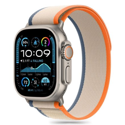 TECH-PROTECT NYLON STRIPE APPLE WATCH 6 / 7 / 8 / 9 / 10 / SE / ULTRA 1 / 2 (44 / 45 / 46 / 49 MM) CREAM/ORANGE