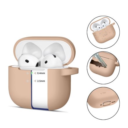 TECH-PROTECT SILICONE HOOK APPLE AIRPODS 4 CAFFE LATTE