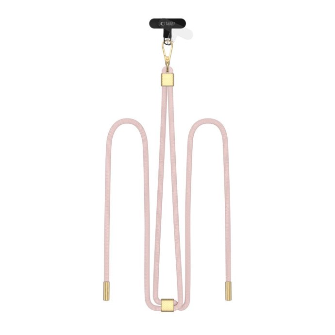 TECH-PROTECT C2S ROPE CROSSBODY STRAP BABY PINK/GOLD