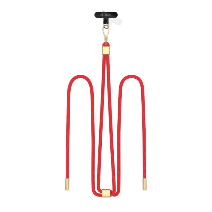 TECH-PROTECT C2S ROPE CROSSBODY STRAP RED/GOLD