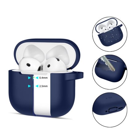 TECH-PROTECT SILICONE HOOK APPLE AIRPODS 4 NAVY BLUE