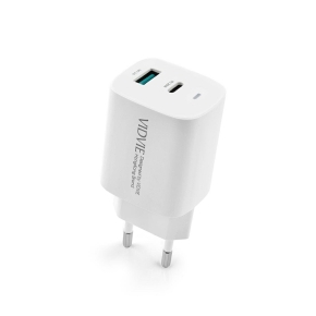 Ładowarka sieciowa VIDVIE PLE248 1xUSB + 1xType-C + kabel Type-C/Type-C 3A PD 20W biały
