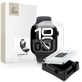 FOLIA HYDROŻELOWA TECH-PROTECT SUPREME SET 2-PACK APPLE WATCH 10 / 11 (42 MM) CLEAR
