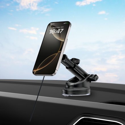 TECH-PROTECT MM15W-V9 MAGNETIC MAGSAFE DASHBOARD & VENT CAR MOUNT WIRELESS CHARGER 15W BLACK