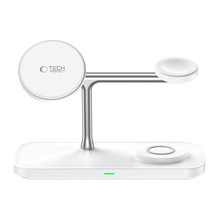 TECH-PROTECT QI15W-A45 3IN1 MAGNETIC MAGSAFE WIRELESS CHARGER WHITE