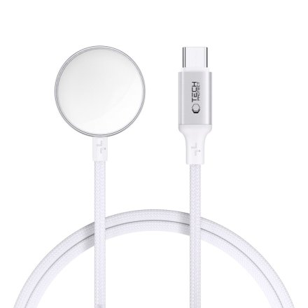 TECH-PROTECT MC02 ULTRABOOST MAGNETIC CHARGER TYPE-C CABLE 100CM APPLE WATCH WHITE