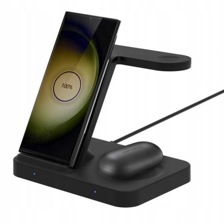 TECH-PROTECT QI15W-A37 3IN1 WIRELESS CHARGER FOR ANDROID & APPLE BLACK