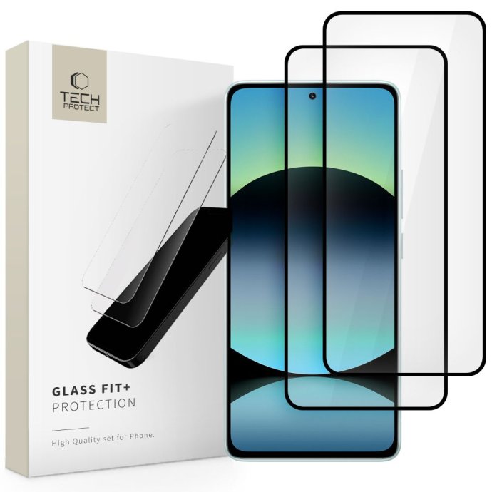 SZKŁO HARTOWANE TECH-PROTECT GLASS FIT+ 2-PACK XIAOMI REDMI NOTE 14 4G / 5G BLACK