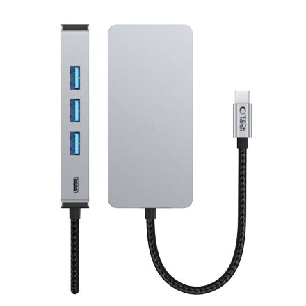 TECH-PROTECT HB05 HUB ADAPTER 9IN1 TYPE-C + USB2.0 + USB3.0 + HDMI 4K 60HZ + SD/TF + PD100W + RJ45 1000M SPACE GREY