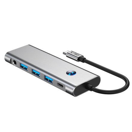 TECH-PROTECT HB04 HUB ADAPTER 9IN1 TYPE-C + USB2.0 + USB3.0 + HDMI 4K 60HZ + SD/TF + PD100W + AV3.5 SPACE GREY