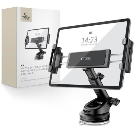 TECH-PROTECT V4 UNIVERSAL WINDSHIELD & DASHBOARD CAR MOUNT FOR TABLET BLACK