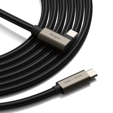 RINGKE USB 3.2 GEN 2X2 TYPE-C 90 DEGREE CABLE PD240W 100CM BLACK