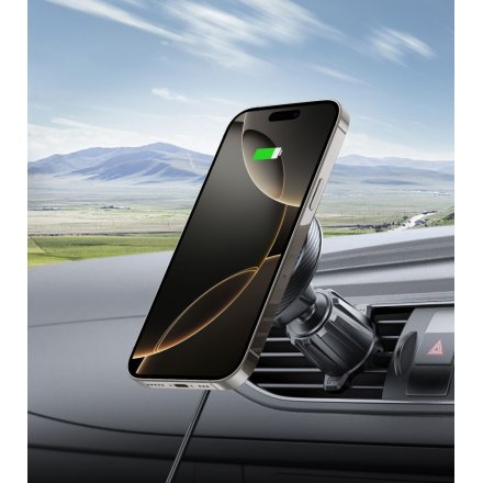 TECH-PROTECT MM15W-V4 MAGNETIC MAGSAFE DASHBOARD & VENT CAR MOUNT WIRELESS CHARGER 15W BLACK