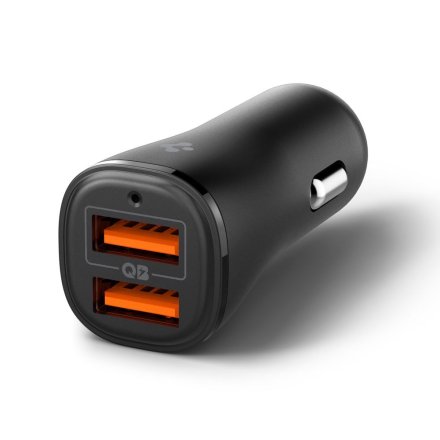 SPIGEN ESSENTIAL EV302 2-PORT CAR CHARGER 30W BLACK