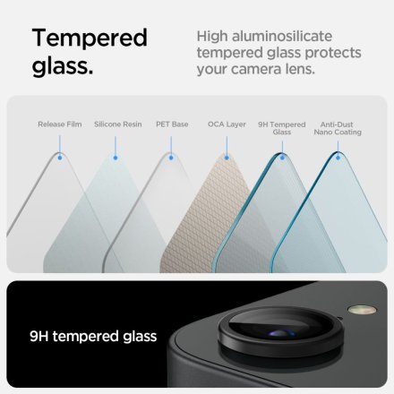 OSŁONA APARATU SPIGEN OPTIK PRO GLAS.TR ”EZ FIT” CAMERA PROTECTOR 2-PACK IPHONE 16E BLACK