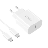 TECH-PROTECT NC20W 1-PORT NETWORK CHARGER PD 20W + TYPE-C CABLE WHITE