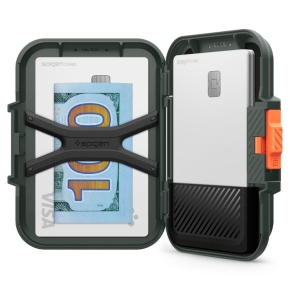 SPIGEN LOCK FIT MAGSAFE UNIVERSAL MAGNETIC CARD HOLDER MILITARY GREEN