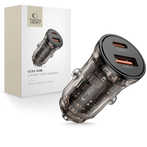 TECH-PROTECT CC01 2-PORT CAR CHARGER PD 45W / QC3.0 BLACK
