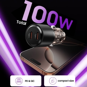 TECH-PROTECT CC03 2-PORT CAR CHARGER PD100W BLACK