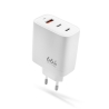Travel charger VIDVIE PLE266 3A PD 30W 1xUSB+2xType-C white