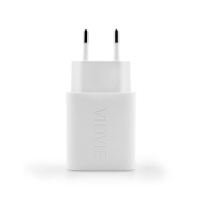 VIDVIE PLE268 Netzladegerät 1xUSB + 1xType C 3A PD 20W weiß