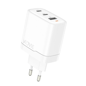 Travel charger VIDVIE PLE266 3A PD 30W 1xUSB+2xType-C white