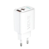 Travel charger VIDVIE PLE269 3A PD30W 1xUSB+1xType-C white