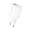 Travel charger VIDVIE PLE267 3A PD20W 1xUSB+1xType-C white