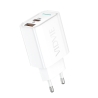 Travel charger VIDVIE PLE269 3A PD30W 1xUSB+1xType-C white