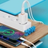 Travel charger VIDVIE PLE267 3A PD20W 1xUSB+1xType-C white