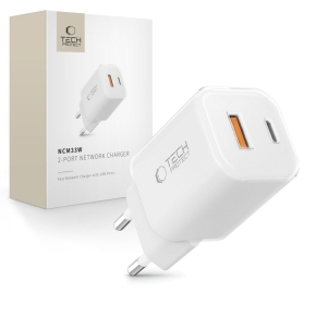 TECH-PROTECT NCM33 2-PORT NETWORK CHARGER PD 33W / QC3.0 WHITE