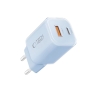 TECH-PROTECT NCM33 2-PORT NETWORK CHARGER PD 33W / QC3.0 BABY BLUE