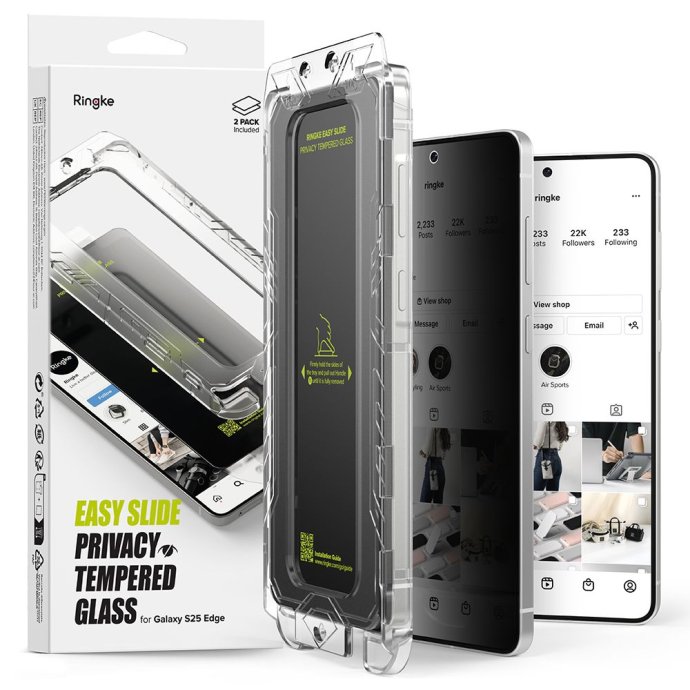 SZKŁO HARTOWANE RINGKE EASY SLIDE 2-PACK GALAXY S25 EDGE PRIVACY