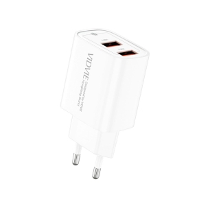 Travel charger VIDVIE PLE272 2.4A 2xUSB white
