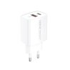 Travel charger VIDVIE PLE273 3A 20W 1xUSB+1xType-C white