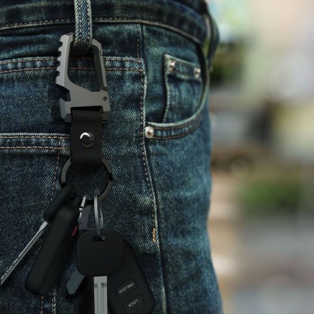 TECH-PROTECT SLIDELOCK CARABINER KEYCHAIN GUNMETAL