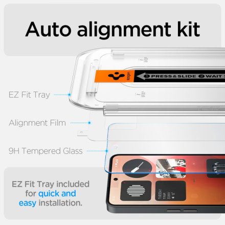 SZKŁO HARTOWANE SPIGEN GLAS.TR ”EZ FIT” NOTHING PHONE 3A / 3A PRO CLEAR