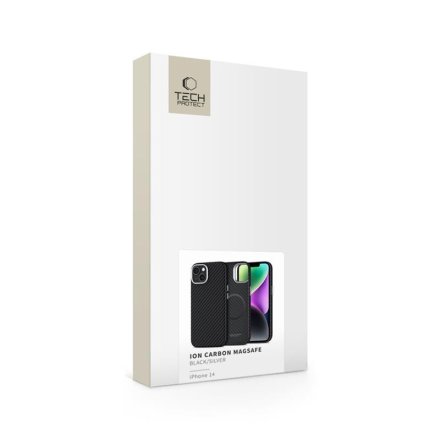 TECH-PROTECT ION CARBON MAGSAFE IPHONE 14 BLACK/SILVER