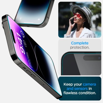SZKŁO HARTOWANE SPIGEN GLAS.TR ”EZ FIT” 2-PACK IPHONE 14 PRO CLEAR