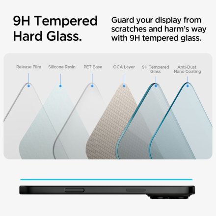 SZKŁO HARTOWANE SPIGEN GLAS.TR ”EZ FIT” 2-PACK IPHONE 15 / 16 CLEAR