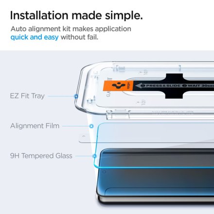 SZKŁO HARTOWANE SPIGEN GLAS.TR ”EZ FIT” 2-PACK GALAXY S24 / S25 CLEAR