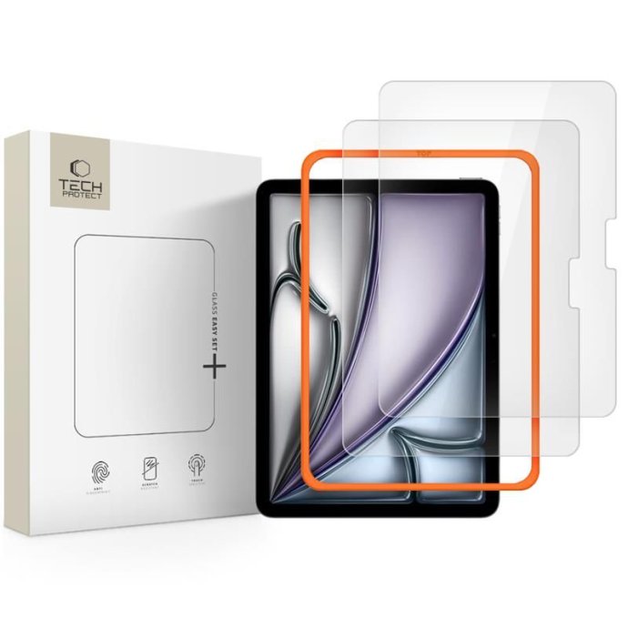SZKŁO HARTOWANE TECH-PROTECT EASY SET+ 2-PACK IPAD AIR 11” 6 / 7 / 2024-2025 CLEAR